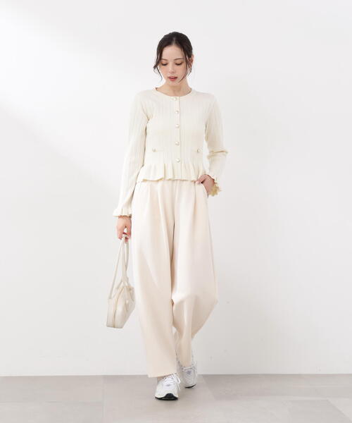 PROPORTION BODY DRESSING（プロポーションボディドレッシング）の「＜ａ＞カットイージータックパンツ / 1216139300（スウェットパンツ・レディース・ホワイト系その他/ベージュ/グレー系その他・P/S/MEDIUM）」の2枚目の写真