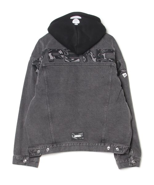 AAPE BY A BATHING APE（エーエイプバイアベイシングエイプ）の「AAPE NOW DENIM JACKET(detachable)（デニムジャケット・メンズ・ライトブラック・MEDIUM/LARGE/SMALL/X-LARGE）」の6枚目の写真