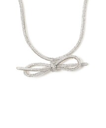 Ray BEAMS | LOTUS PINK / ラインストーン ボウ ネックレス(ネックレス)