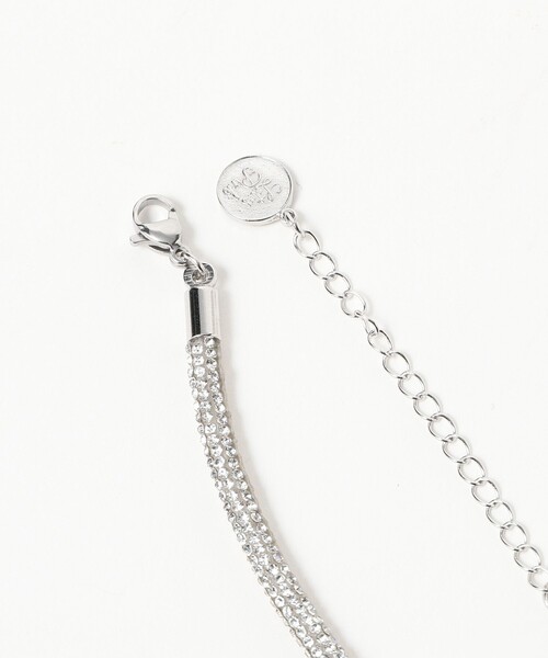 Ray BEAMS（レイビームス）の「LOTUS PINK / ラインストーン ボウ ネックレス（ネックレス・レディース・レッド/シルバー・ONE SIZE）」の4枚目の写真