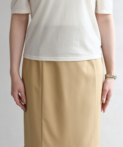 31 Sons de mode（トランテアン　ソン　ドゥ　モード）の「2026春夏新作 シアーベロア6分袖カットソー（Tシャツ/カットソー・レディース・オフホワイト/ブラウン・ﾌﾘ-）」の21枚目の写真
