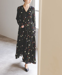 Noble | フラワープリントVネックロングワンピース(ワンピース)