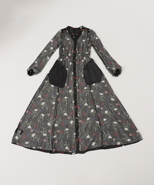 Noble（ノーブル）の「フラワープリントVネックロングワンピース（ワンピース・レディース・ブラック・FREE）」の20枚目の写真