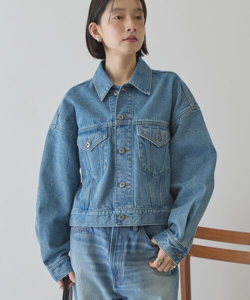 AMERICAN HOLIC(アメリカンホリック)の「ショート丈デニムジャケット(デニムジャケット・レディース・グレー/ワンウォッシュ/ライトインディゴブルー・M)」の10枚目の写真