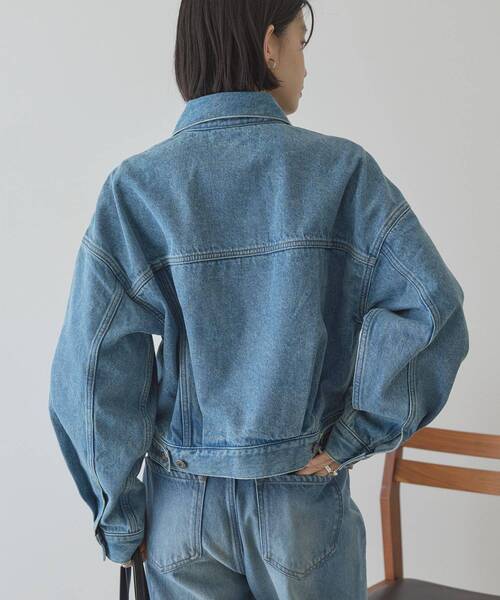 AMERICAN HOLIC(アメリカンホリック)の「ショート丈デニムジャケット(デニムジャケット・レディース・グレー/ワンウォッシュ/ライトインディゴブルー・M)」の12枚目の写真