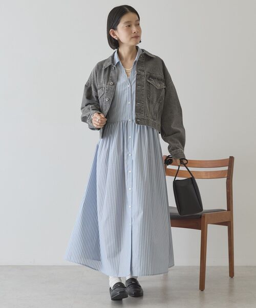 AMERICAN HOLIC(アメリカンホリック)の「ショート丈デニムジャケット(デニムジャケット・レディース・グレー/ワンウォッシュ/ライトインディゴブルー・M)」の18枚目の写真