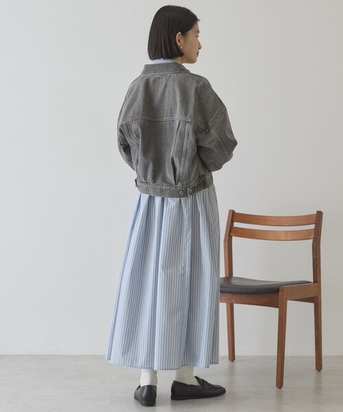 AMERICAN HOLIC(アメリカンホリック)の「ショート丈デニムジャケット(デニムジャケット・レディース・グレー/ワンウォッシュ/ライトインディゴブルー・M)」の20枚目の写真