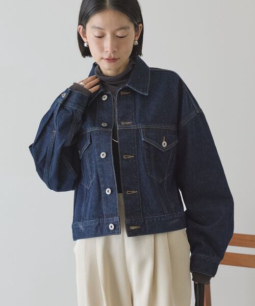 AMERICAN HOLIC(アメリカンホリック)の「ショート丈デニムジャケット(デニムジャケット・レディース・グレー/ワンウォッシュ/ライトインディゴブルー・M)」の21枚目の写真