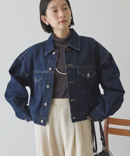 AMERICAN HOLIC(アメリカンホリック)の「ショート丈デニムジャケット(デニムジャケット・レディース・グレー/ワンウォッシュ/ライトインディゴブルー・M)」の22枚目の写真