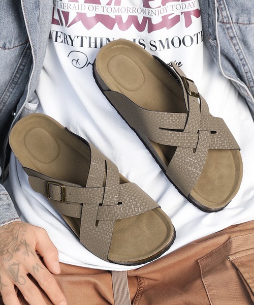 WESTBOY（ウエストボーイ）の「クロスベルトサンダル バックル付き フラット ビーチサンダル WO26S4SD07（サンダル・メンズ・グリーン/ブラック・42/45/44/43）」の7枚目の写真