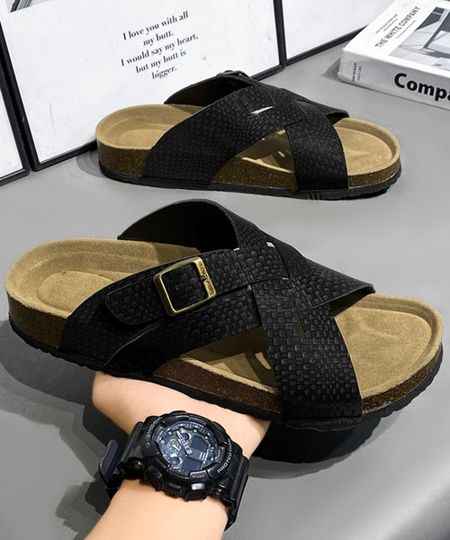 WESTBOY（ウエストボーイ）の「クロスベルトサンダル バックル付き フラット ビーチサンダル WO26S4SD07（サンダル・メンズ・グリーン/ブラック・42/45/44/43）」の8枚目の写真