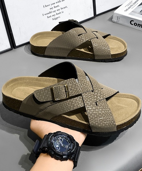 WESTBOY（ウエストボーイ）の「クロスベルトサンダル バックル付き フラット ビーチサンダル WO26S4SD07（サンダル・メンズ・グリーン/ブラック・42/45/44/43）」の9枚目の写真