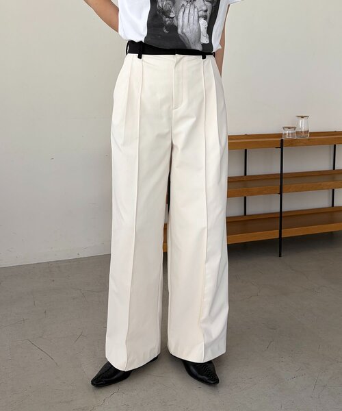 CAPRICIEUX LE'MAGE(カプリシューレマージュ)の「〈C.L〉バイカラーウエストパンツ(その他パンツ・レディース・ホワイト/ブラック/ベージュ・38/36)」の5枚目の写真