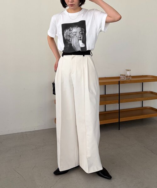 CAPRICIEUX LE'MAGE(カプリシューレマージュ)の「〈C.L〉バイカラーウエストパンツ(その他パンツ・レディース・ホワイト/ブラック/ベージュ・38/36)」の6枚目の写真