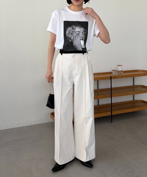 CAPRICIEUX LE'MAGE(カプリシューレマージュ)の「〈C.L〉バイカラーウエストパンツ(その他パンツ・レディース・ホワイト/ブラック/ベージュ・38/36)」の8枚目の写真