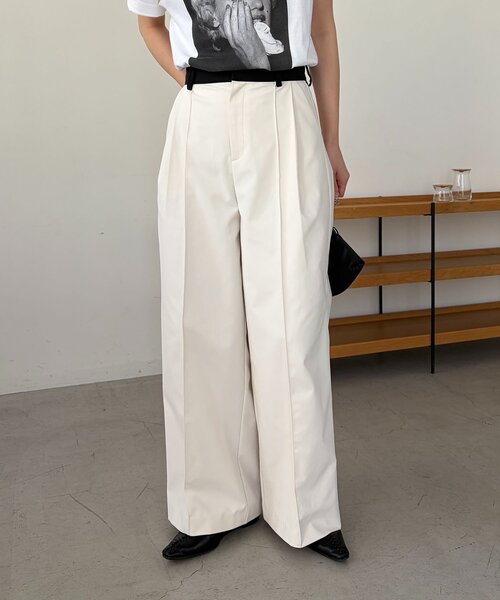 CAPRICIEUX LE'MAGE(カプリシューレマージュ)の「〈C.L〉バイカラーウエストパンツ(その他パンツ・レディース・ホワイト/ブラック/ベージュ・38/36)」の9枚目の写真