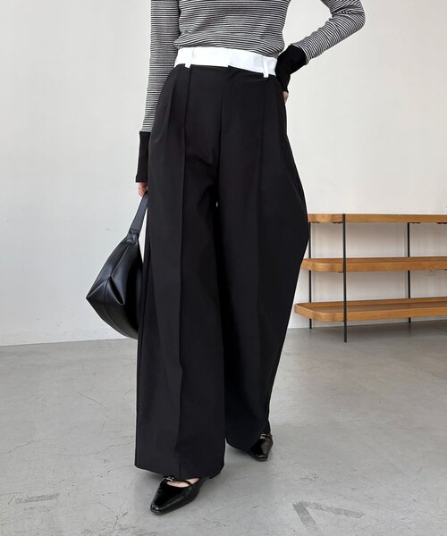 CAPRICIEUX LE'MAGE(カプリシューレマージュ)の「〈C.L〉バイカラーウエストパンツ(その他パンツ・レディース・ホワイト/ブラック/ベージュ・38/36)」の16枚目の写真