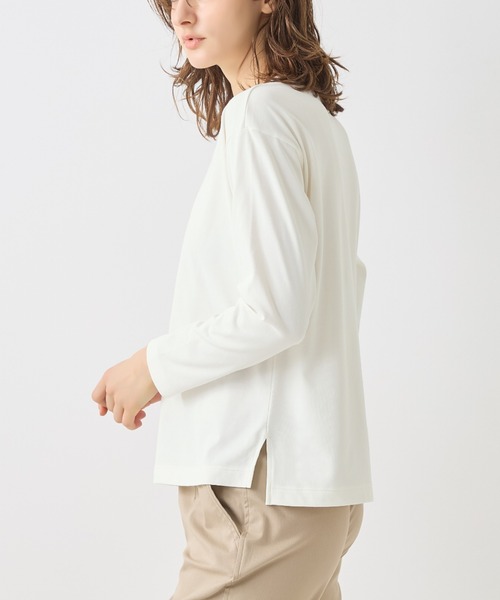 GUNZE(グンゼ)の「KIREILABO/キレイラボ ロングスリーブTシャツ クイックドライ&UVカット(Tシャツ/カットソー・レディース・ブラック/オリーブ/オフホワイト/ライトブルー・LARGE/MEDIUM/X-LARGE)」の10枚目の写真