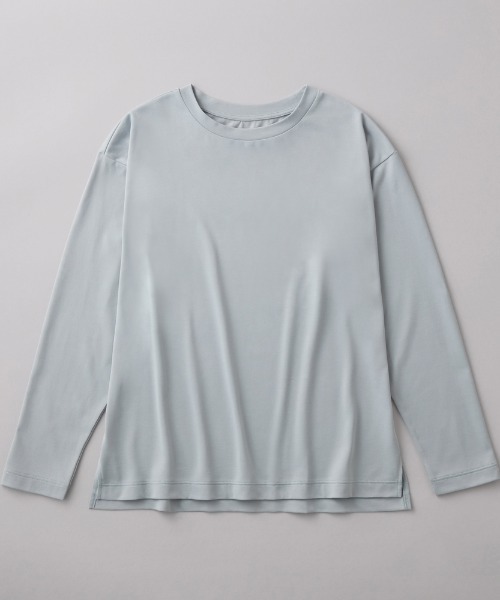 GUNZE(グンゼ)の「KIREILABO/キレイラボ ロングスリーブTシャツ クイックドライ&UVカット(Tシャツ/カットソー・レディース・ブラック/オリーブ/オフホワイト/ライトブルー・LARGE/MEDIUM/X-LARGE)」の6枚目の写真