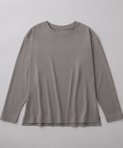 GUNZE(グンゼ)の「KIREILABO/キレイラボ ロングスリーブTシャツ クイックドライ&UVカット(Tシャツ/カットソー・レディース・ブラック/オリーブ/オフホワイト/ライトブルー・LARGE/MEDIUM/X-LARGE)」の7枚目の写真