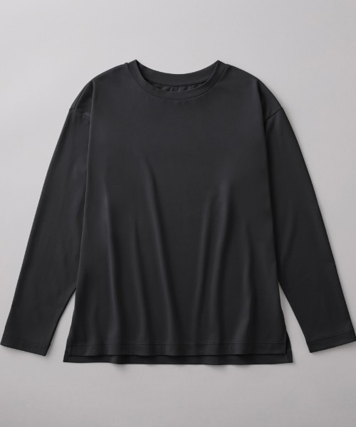 GUNZE(グンゼ)の「KIREILABO/キレイラボ ロングスリーブTシャツ クイックドライ&UVカット(Tシャツ/カットソー・レディース・ブラック/オリーブ/オフホワイト/ライトブルー・LARGE/MEDIUM/X-LARGE)」の8枚目の写真