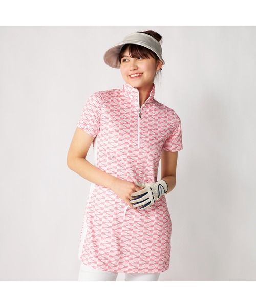 marie claire(マリ・クレール)の「marie claire GOLF/マリクレール ゴルフ ゴルフウェア 吸汗速乾 UVカット接触冷感 ハーフジップ チュニックワンピース(チュニック・レディース・ブラック/ライトブルー/ピンク・M/L/LL/3L)」の3枚目の写真