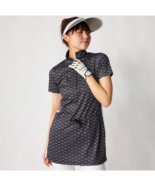 marie claire(マリ・クレール)の「marie claire GOLF/マリクレール ゴルフ ゴルフウェア 吸汗速乾 UVカット接触冷感 ハーフジップ チュニックワンピース(チュニック・レディース・ブラック/ライトブルー/ピンク・M/L/LL/3L)」の1枚目の写真