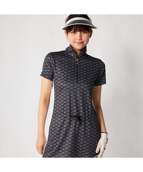 marie claire(マリ・クレール)の「marie claire GOLF/マリクレール ゴルフ ゴルフウェア 吸汗速乾 UVカット接触冷感 ハーフジップ チュニックワンピース(チュニック・レディース・ブラック/ライトブルー/ピンク・M/L/LL/3L)」の4枚目の写真