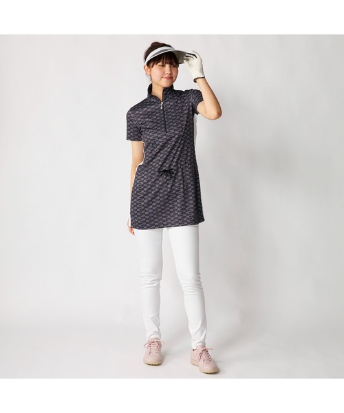 marie claire(マリ・クレール)の「marie claire GOLF/マリクレール ゴルフ ゴルフウェア 吸汗速乾 UVカット接触冷感 ハーフジップ チュニックワンピース(チュニック・レディース・ブラック/ライトブルー/ピンク・M/L/LL/3L)」の7枚目の写真