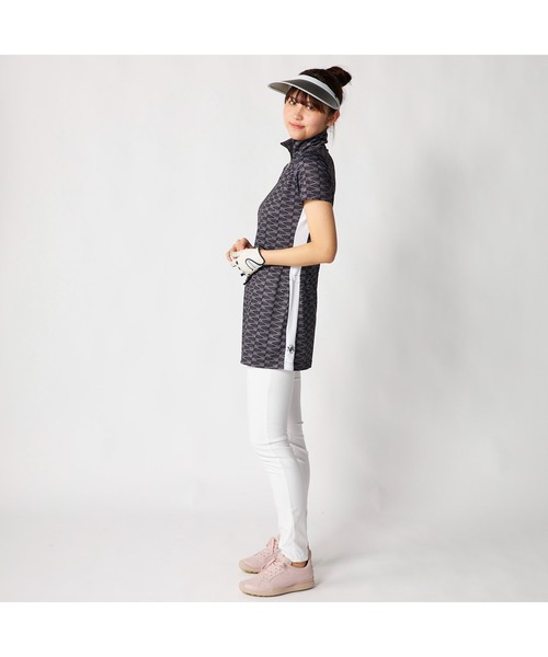 marie claire(マリ・クレール)の「marie claire GOLF/マリクレール ゴルフ ゴルフウェア 吸汗速乾 UVカット接触冷感 ハーフジップ チュニックワンピース(チュニック・レディース・ブラック/ライトブルー/ピンク・M/L/LL/3L)」の9枚目の写真