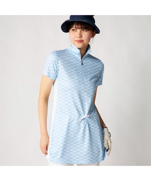 marie claire(マリ・クレール)の「marie claire GOLF/マリクレール ゴルフ ゴルフウェア 吸汗速乾 UVカット接触冷感 ハーフジップ チュニックワンピース(チュニック・レディース・ブラック/ライトブルー/ピンク・M/L/LL/3L)」の17枚目の写真