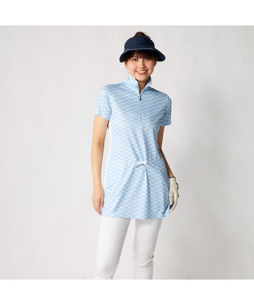 marie claire(マリ・クレール)の「marie claire GOLF/マリクレール ゴルフ ゴルフウェア 吸汗速乾 UVカット接触冷感 ハーフジップ チュニックワンピース(チュニック・レディース・ブラック/ライトブルー/ピンク・M/L/LL/3L)」の18枚目の写真