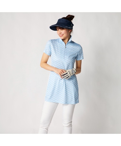 marie claire(マリ・クレール)の「marie claire GOLF/マリクレール ゴルフ ゴルフウェア 吸汗速乾 UVカット接触冷感 ハーフジップ チュニックワンピース(チュニック・レディース・ブラック/ライトブルー/ピンク・M/L/LL/3L)」の19枚目の写真