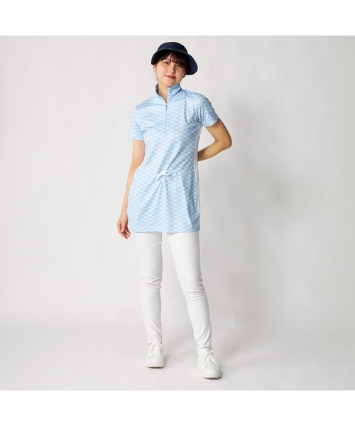 marie claire(マリ・クレール)の「marie claire GOLF/マリクレール ゴルフ ゴルフウェア 吸汗速乾 UVカット接触冷感 ハーフジップ チュニックワンピース(チュニック・レディース・ブラック/ライトブルー/ピンク・M/L/LL/3L)」の20枚目の写真