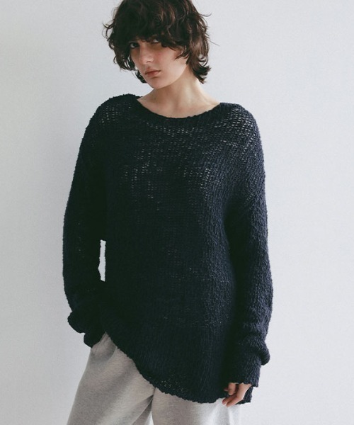 ETRE TOKYO(エトレトウキョウ)の「スラブヤーンローゲージニットプルオーバー(ニット/セーター・レディース・クリーム/ピンク/ネイビー・FREE)」の2枚目の写真