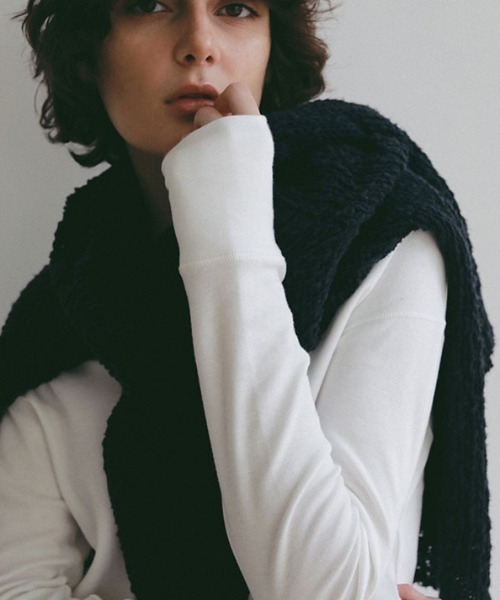 ETRE TOKYO(エトレトウキョウ)の「スラブヤーンローゲージニットプルオーバー(ニット/セーター・レディース・クリーム/ピンク/ネイビー・FREE)」の12枚目の写真