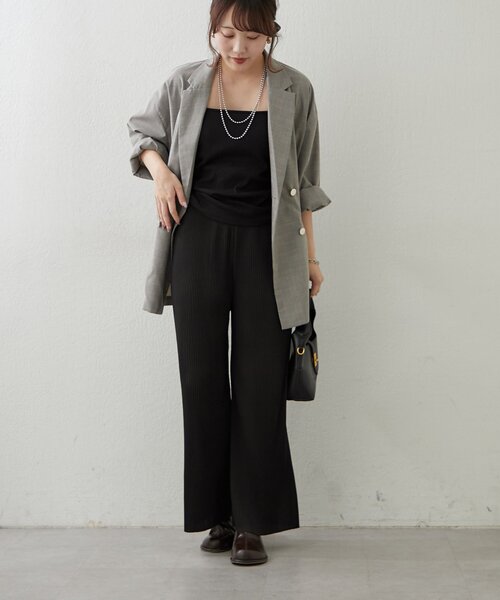 Remind me and forever（リマインドミーアンドフォーエバー）の「らくちんイージープリーツパンツ（その他パンツ・レディース・アイボリー/ブラック・FREE）」の11枚目の写真