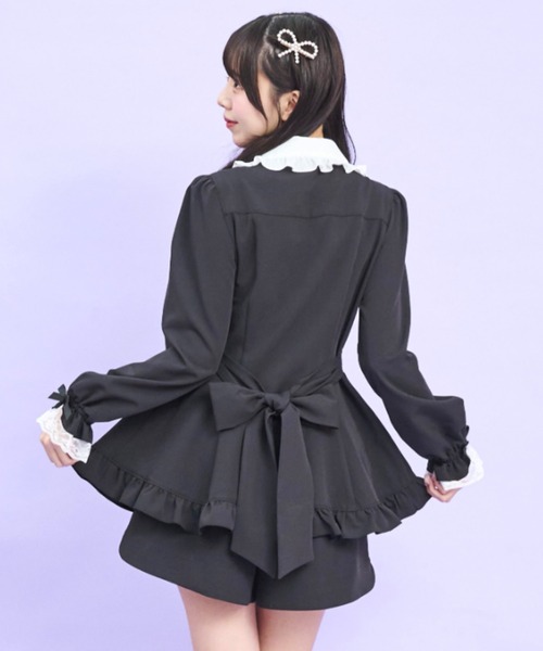Secret Honey(シークレットハニー)の「パールロングヨークセットアップ(セットアップ・レディース・ライトブルー/ブラック・MEDIUM)」の7枚目の写真