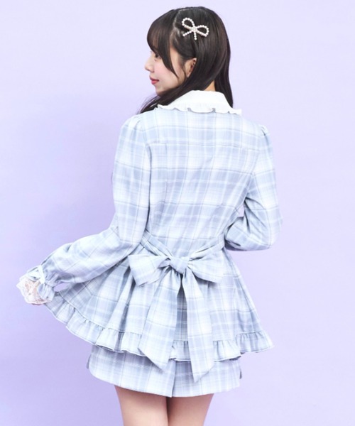 Secret Honey(シークレットハニー)の「パールロングヨークセットアップ(セットアップ・レディース・ライトブルー/ブラック・MEDIUM)」の4枚目の写真