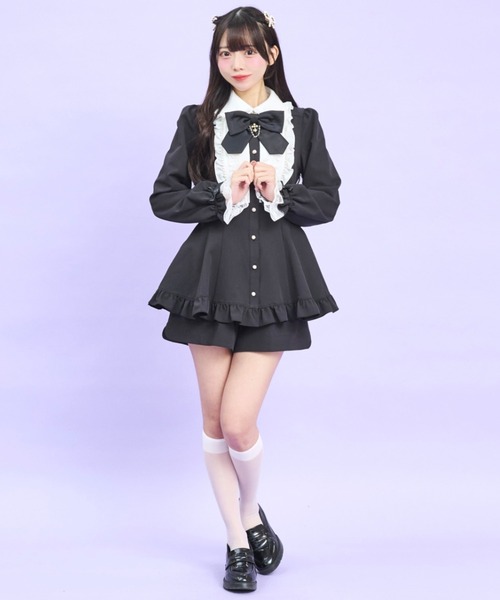Secret Honey(シークレットハニー)の「パールロングヨークセットアップ(セットアップ・レディース・ライトブルー/ブラック・MEDIUM)」の5枚目の写真