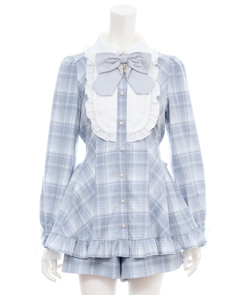 Secret Honey(シークレットハニー)の「パールロングヨークセットアップ(セットアップ・レディース・ライトブルー/ブラック・MEDIUM)」の8枚目の写真