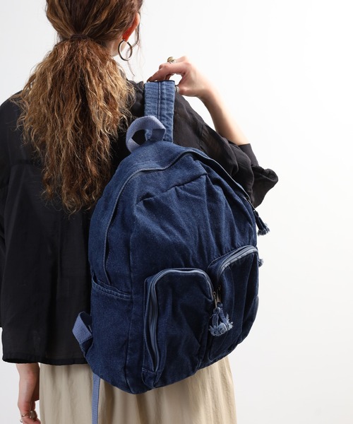 crossi（クロッシー）の「ビックポケット デニムリュック（バックパック/リュック・レディース・ブルー/ネイビー/ブラック・FREE）」の2枚目の写真