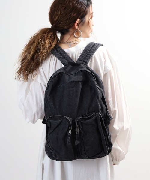 crossi（クロッシー）の「ビックポケット デニムリュック（バックパック/リュック・レディース・ブルー/ネイビー/ブラック・FREE）」の6枚目の写真