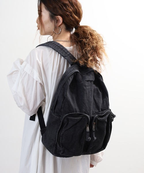 crossi（クロッシー）の「ビックポケット デニムリュック（バックパック/リュック・レディース・ブルー/ネイビー/ブラック・FREE）」の7枚目の写真