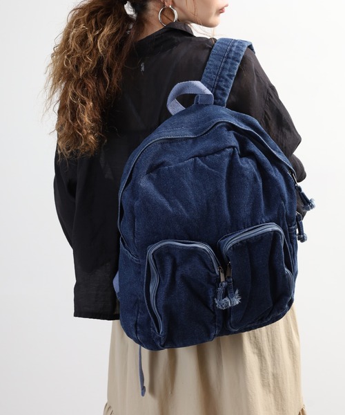 crossi（クロッシー）の「ビックポケット デニムリュック（バックパック/リュック・レディース・ブルー/ネイビー/ブラック・FREE）」の10枚目の写真