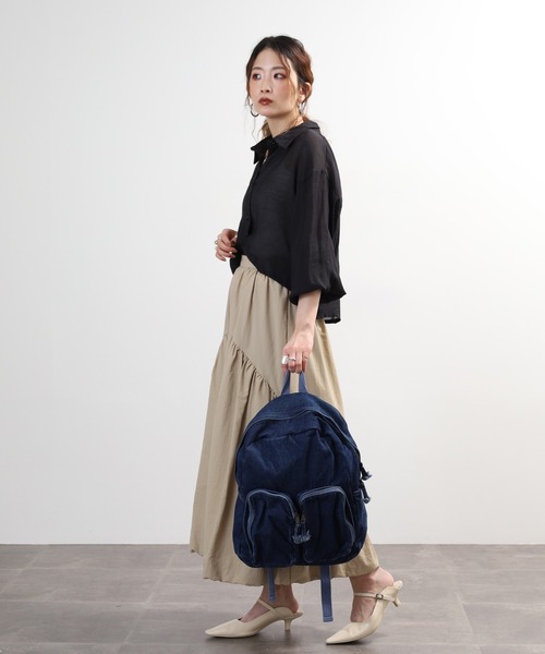 crossi（クロッシー）の「ビックポケット デニムリュック（バックパック/リュック・レディース・ブルー/ネイビー/ブラック・FREE）」の14枚目の写真