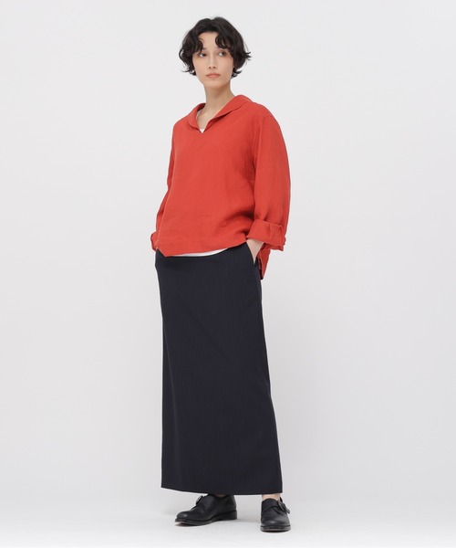 MARGARET HOWELL（マーガレットハウエル）の「SHIRTING LINEN（シャツ/ブラウス・レディース・オフホワイト/レッド/ブラック・2/1）」の9枚目の写真