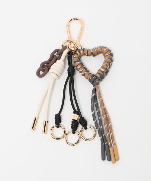 VIOLAd'ORO（ヴィオラドーロ）の「＜VIOLAd’ORO＞コード ハート バッグチャーム（キーケース/キーアクセサリー・レディース・ダークグレー/ブラウン系・FREE）」の4枚目の写真