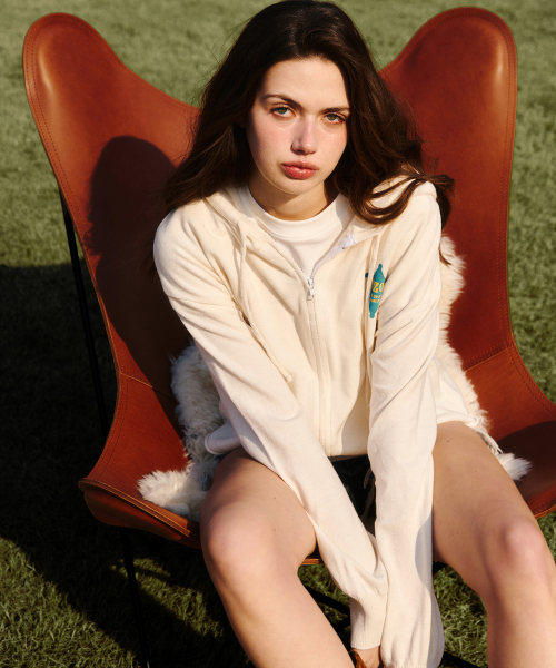 ERER(エルエル)の「Hooded Knit Zip-Up Ivory(パーカー・レディース・アイボリー・F)」の5枚目の写真