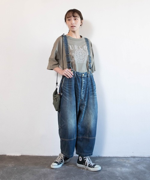 URCH RNA（アーチ アールエヌエー）の「M2604 マエニムカッテススムプリント半T（Tシャツ/カットソー・レディース・グレー/オリーブ/アイボリー・FREE）」の17枚目の写真